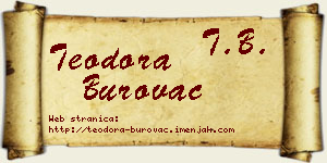Teodora Burovac vizit kartica